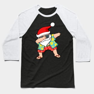 Hawaiian Dabbing Santa Baseball T-Shirt